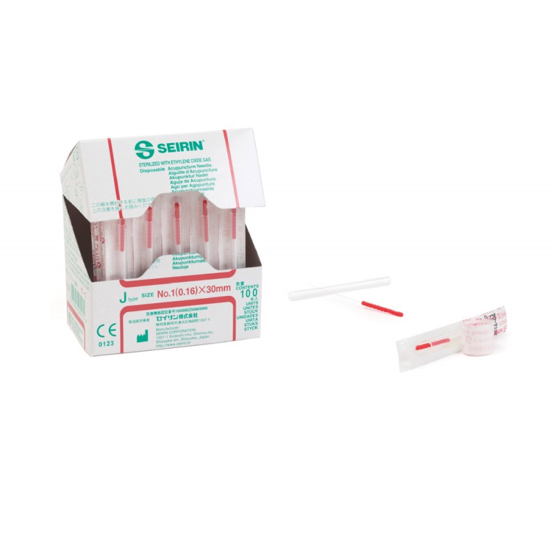 Seirin® Type J acupuncture needles with coloured polypropylene handle